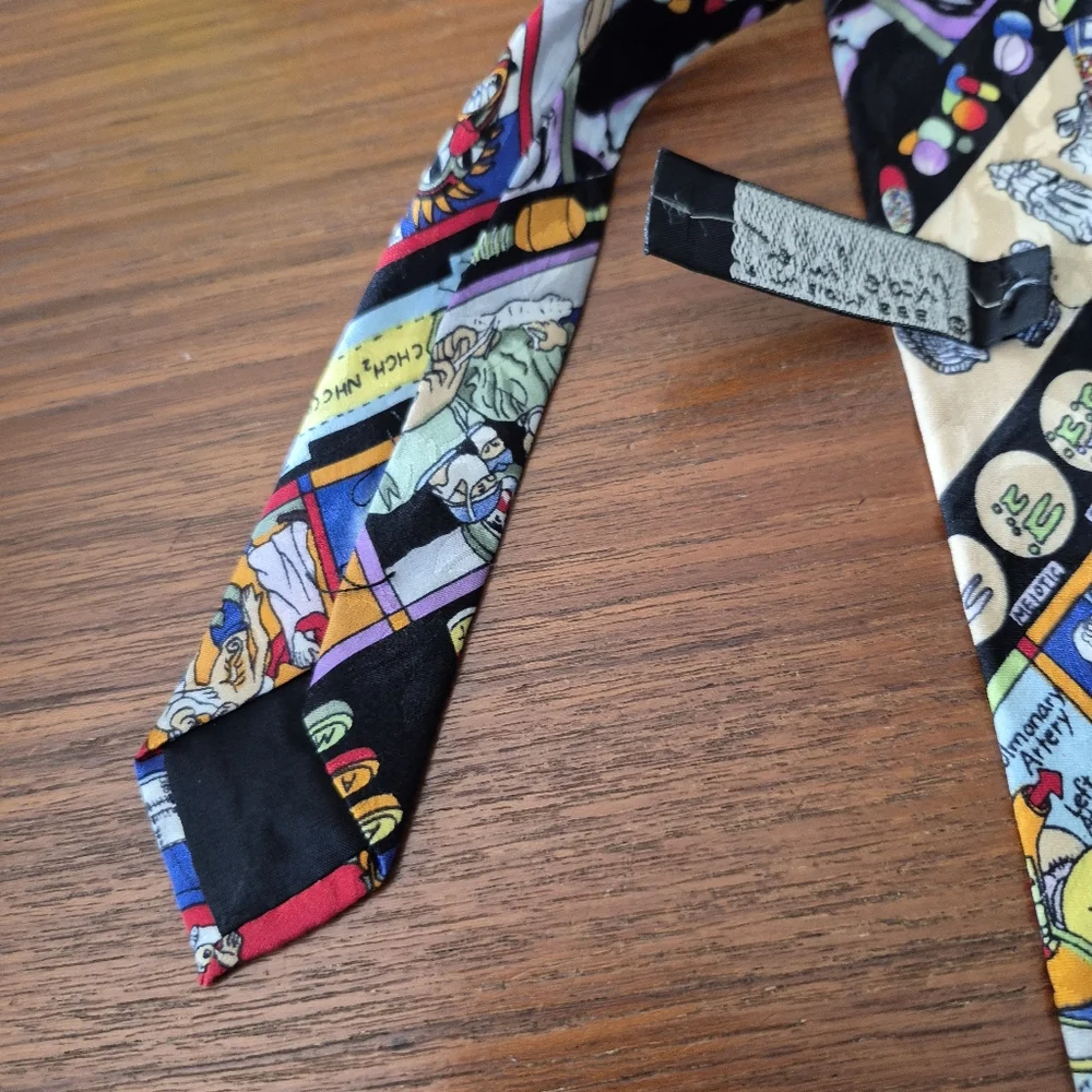 Vintage 90s Nicole Miller Medical Theme Tie